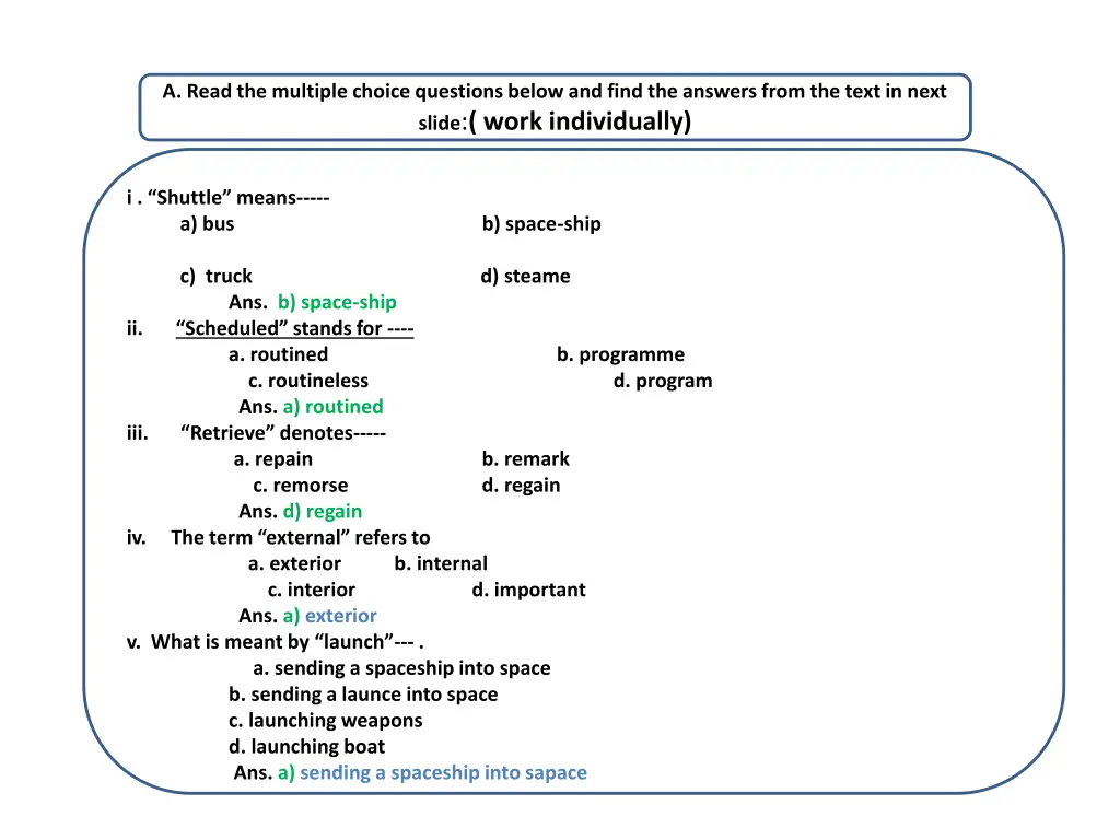 a read the multiple choice questions below 1