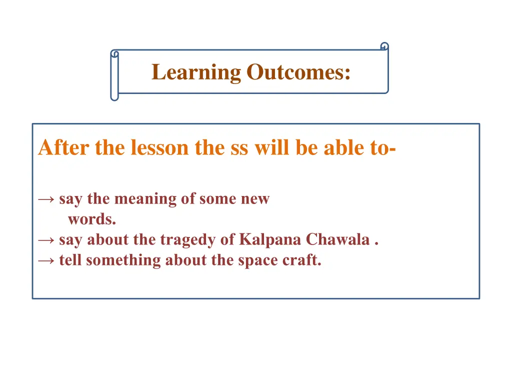 learning outcomes