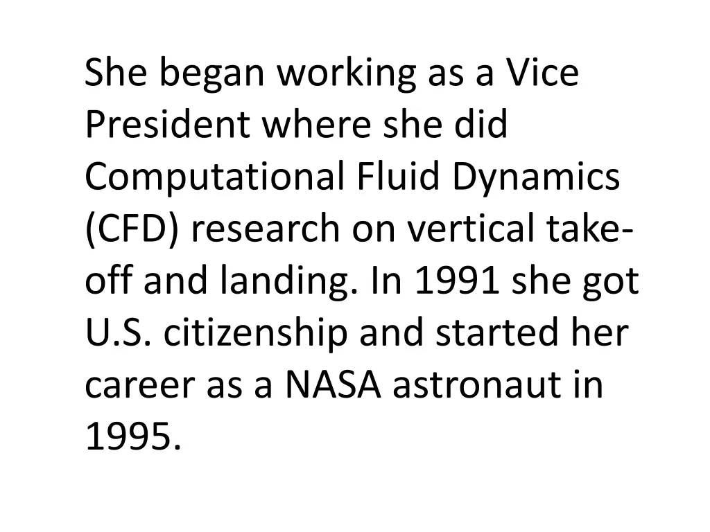 she began working as a vice president where