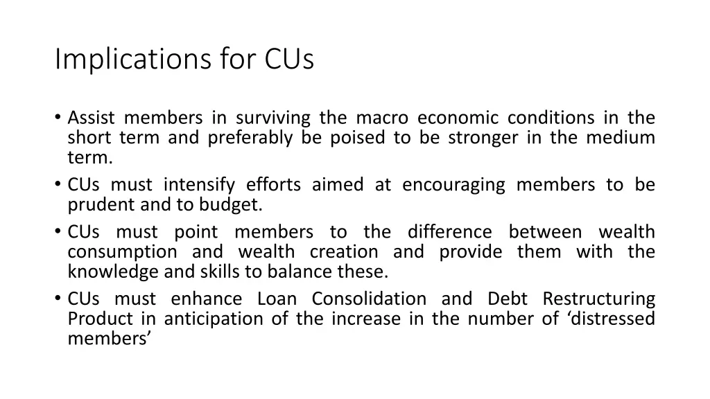 implications for cus