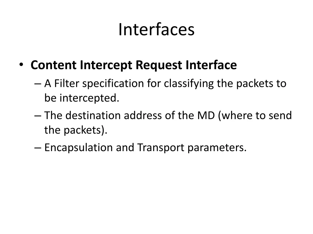 interfaces