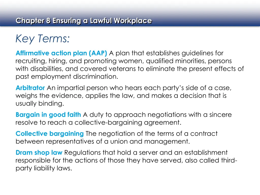 chapter 8 ensuring a lawful workplace 16