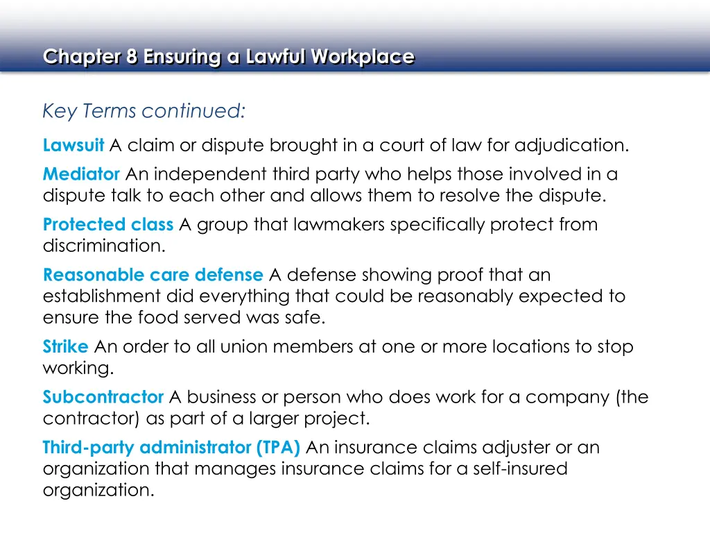 chapter 8 ensuring a lawful workplace 19