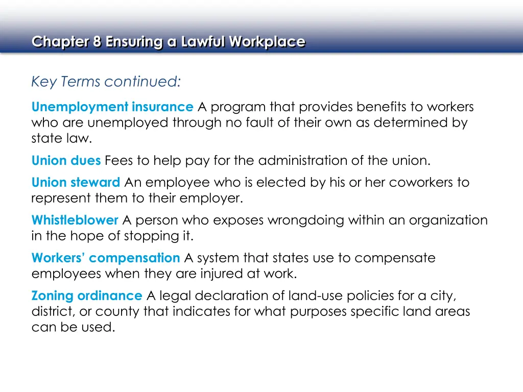 chapter 8 ensuring a lawful workplace 20