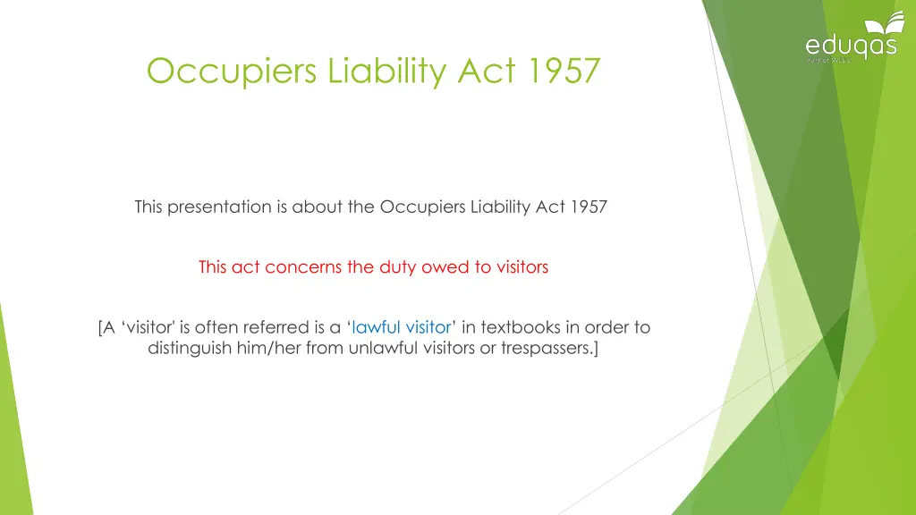 occupiers liability act 1957