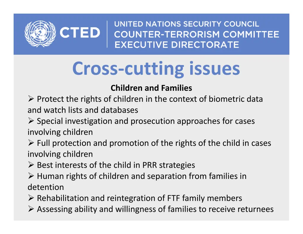 cross cutting issues children and families