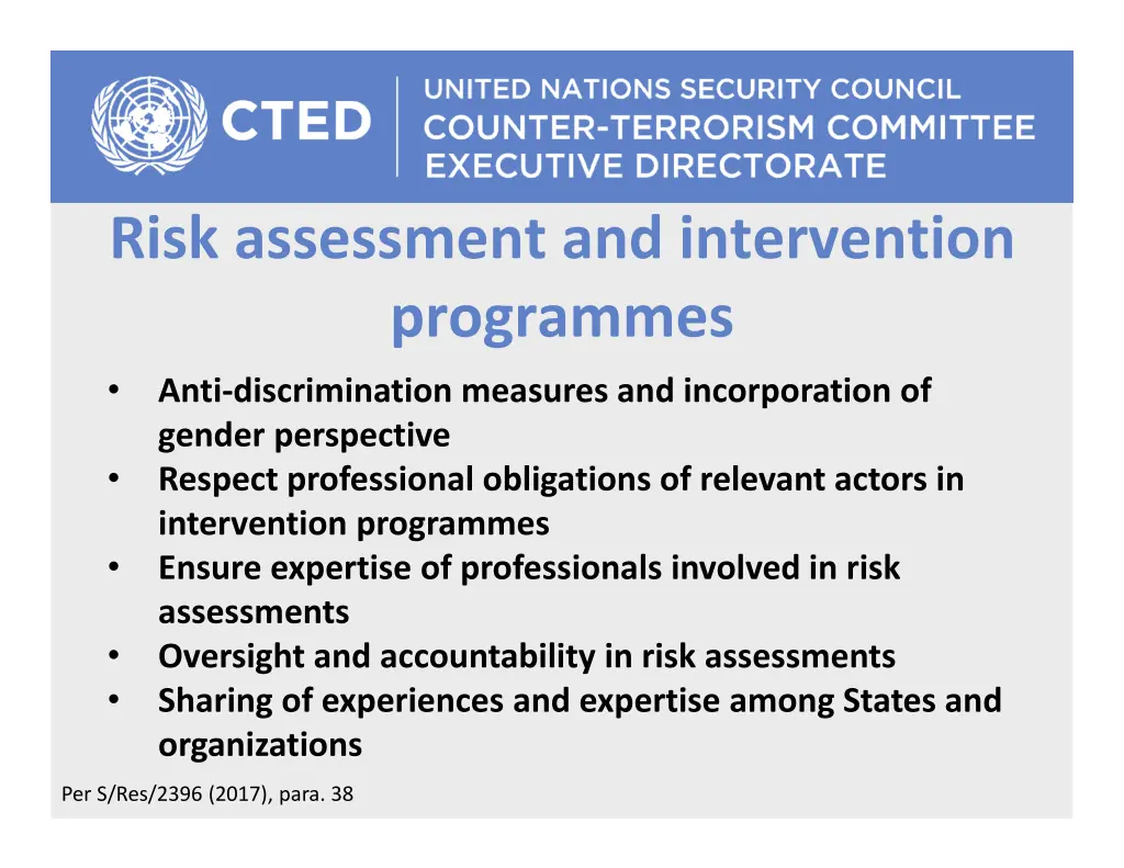 risk assessment and intervention programmes anti