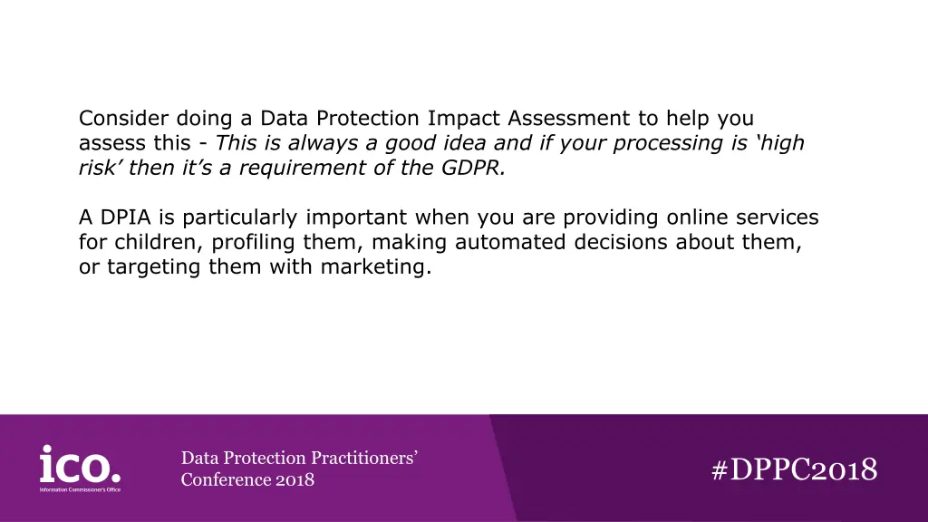 consider doing a data protection impact