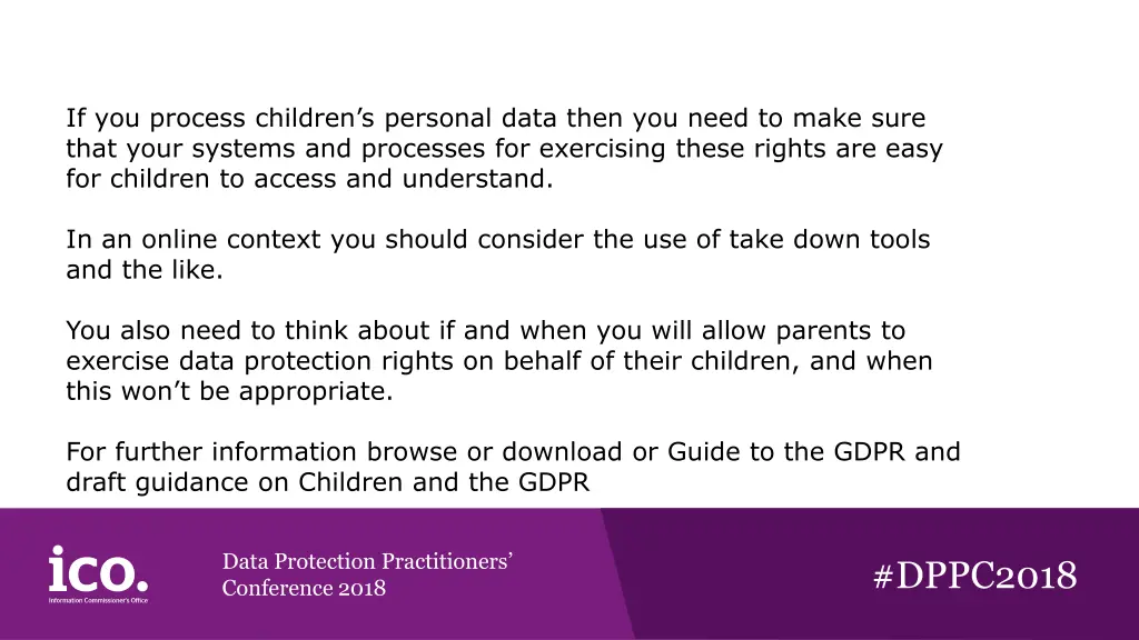 if you process children s personal data then