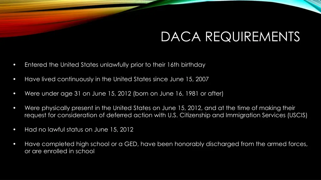 daca requirements