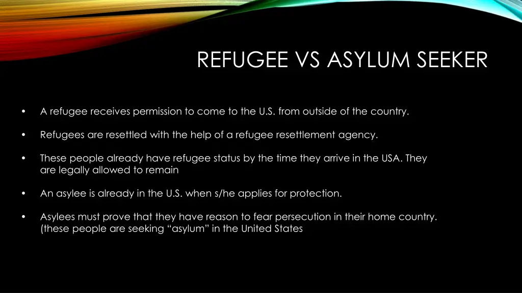 refugee vs asylum seeker