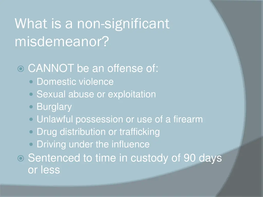 what is a non significant misdemeanor