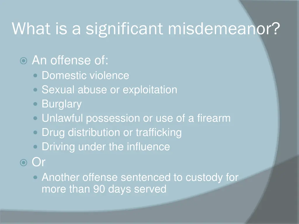 what is a significant misdemeanor