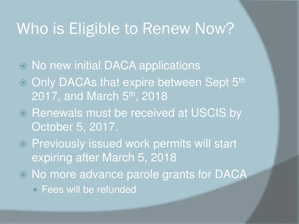 who is eligible to renew now