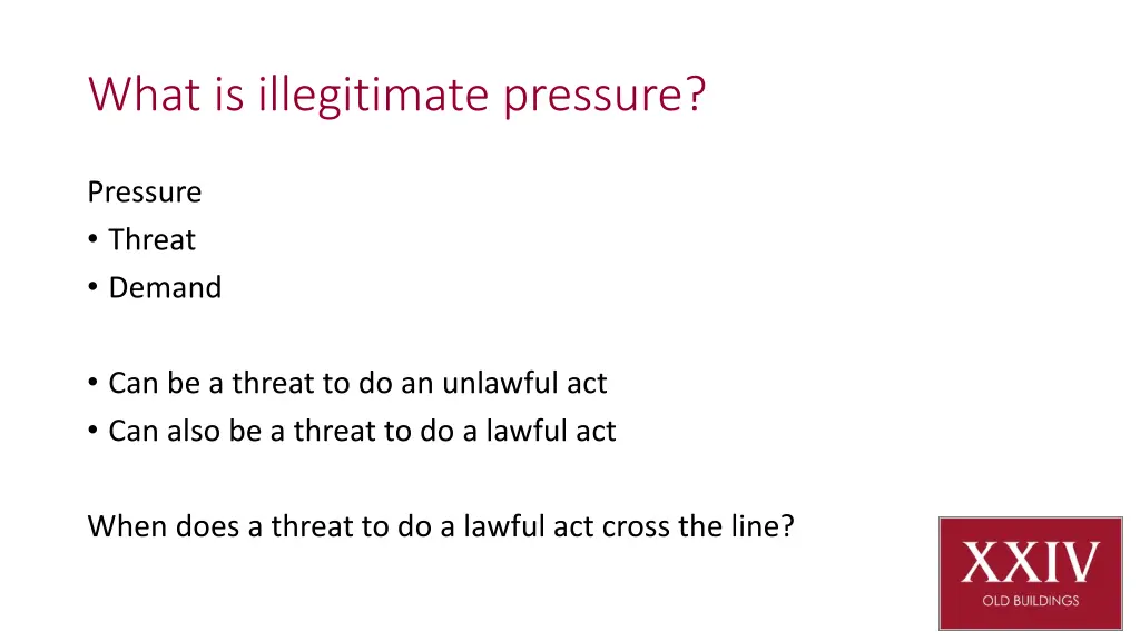 what is illegitimate pressure