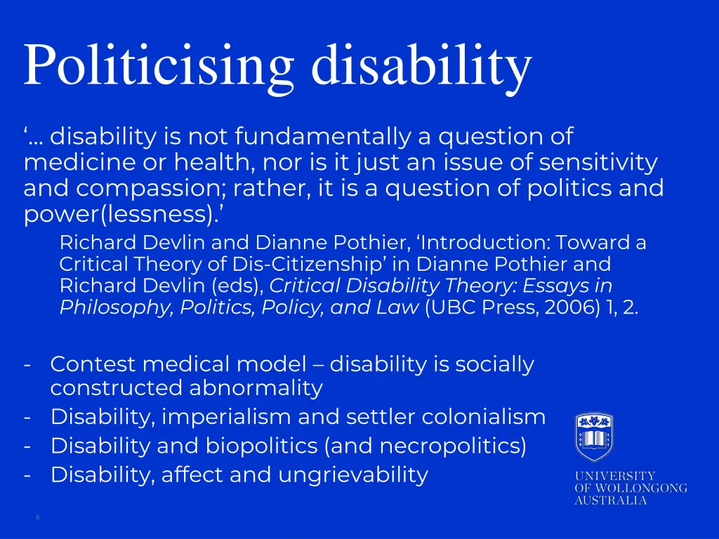 politicising disability