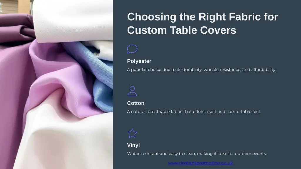 choosing the right fabric for custom table covers