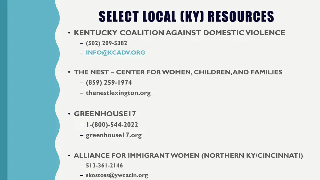 select local ky resources