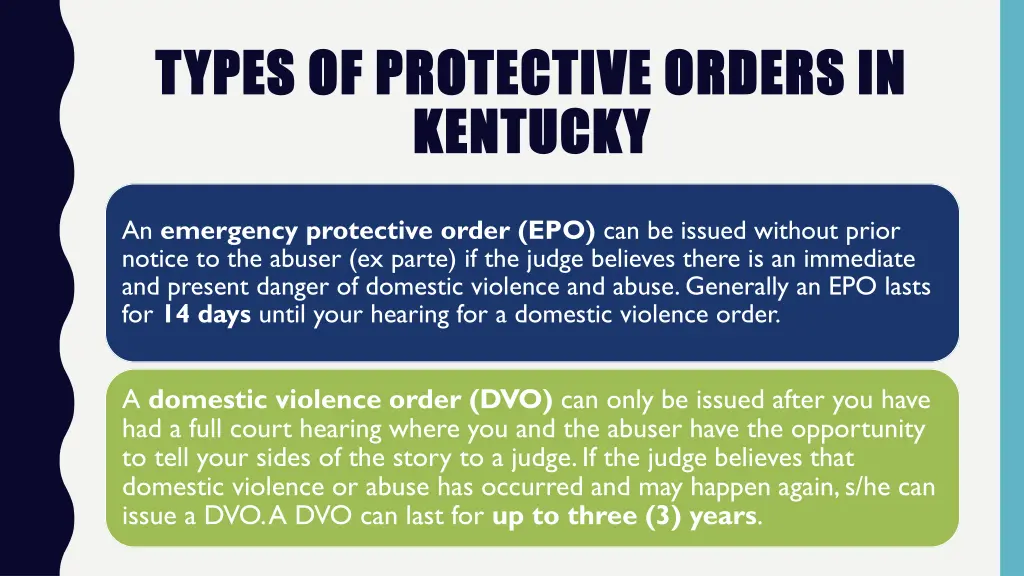 types of protective orders in types of protective