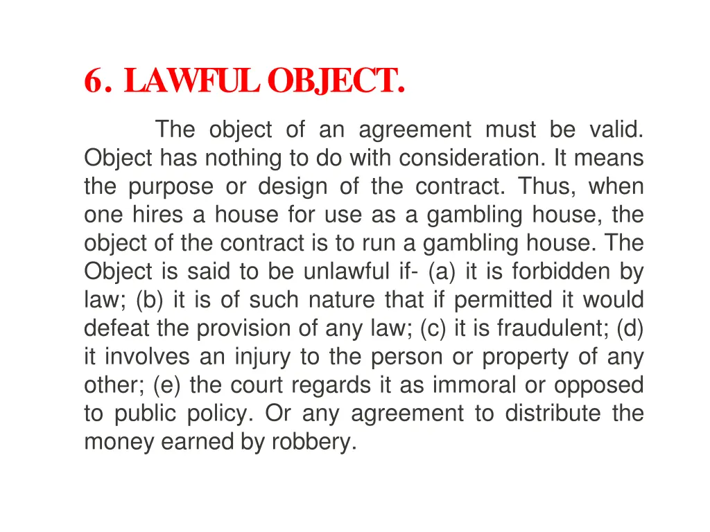 6 lawful object