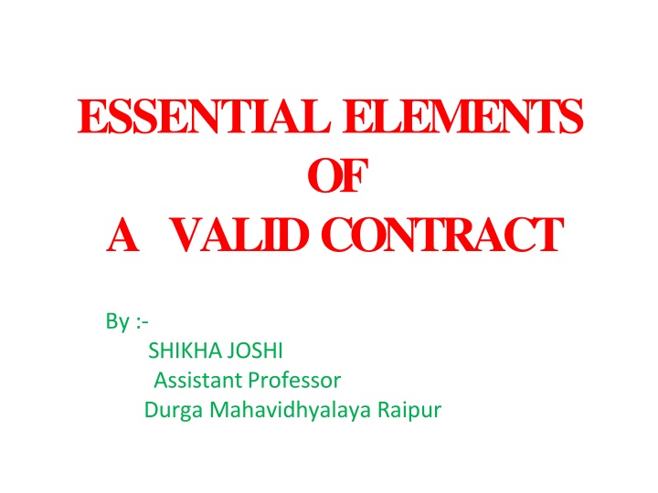 essential elements of a valid contract