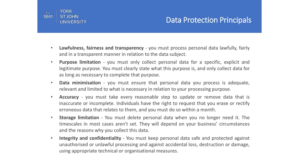 data protection principals data protection