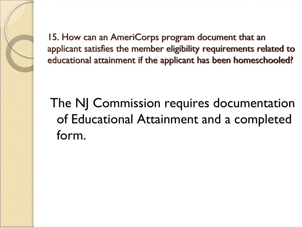 15 how can an americorps program document that