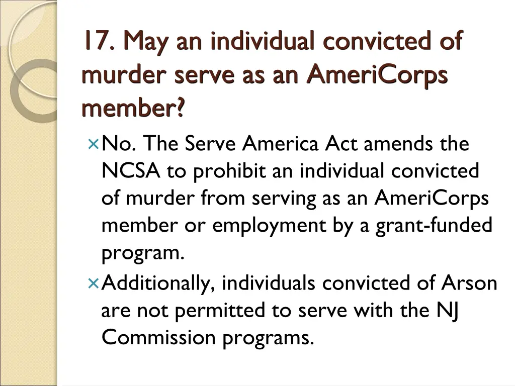 17 may an individual convicted of murder serve