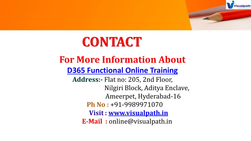 contact for more information about d365