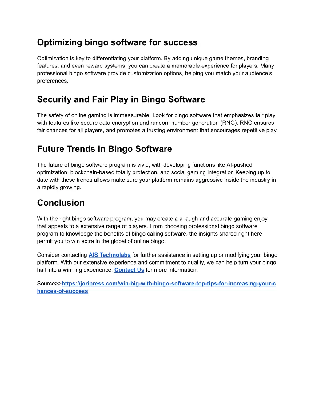 optimizing bingo software for success