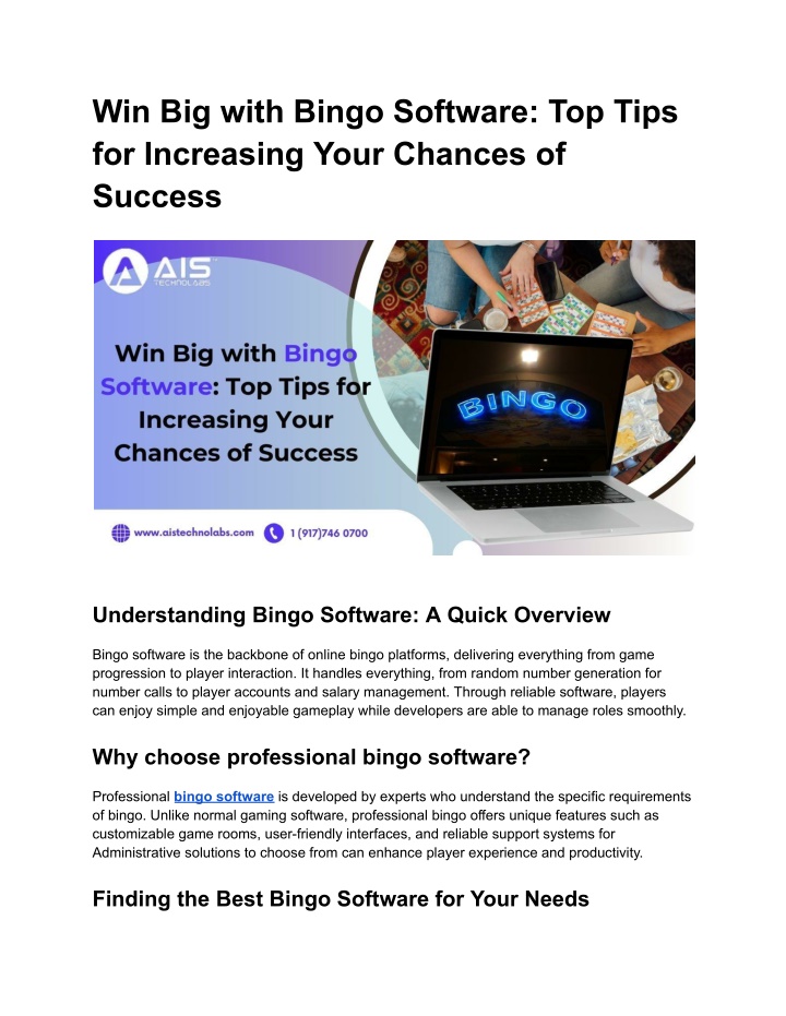 win big with bingo software top tips