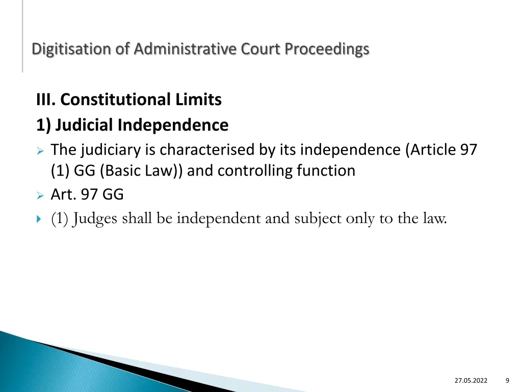 iii constitutional limits 1 judicial independence