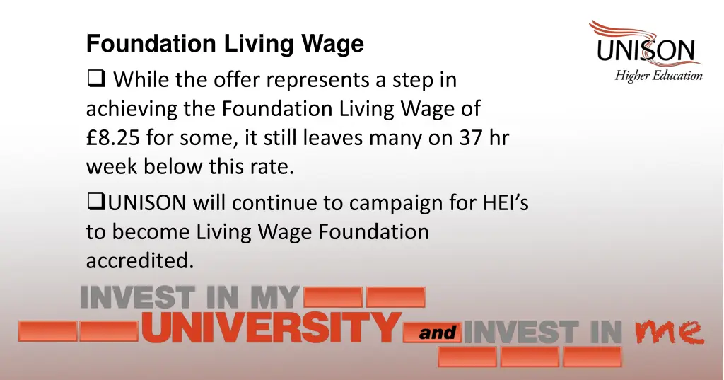 foundation living wage while the offer represents