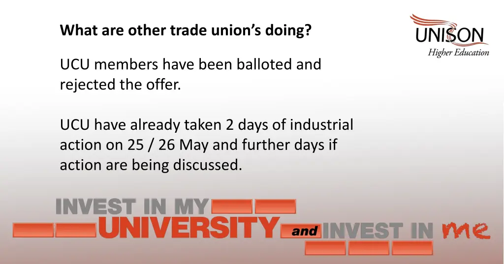 what are other trade union s doing 1