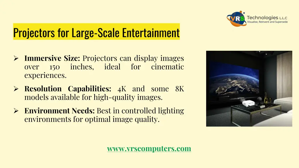 projectors for large scale entertainment