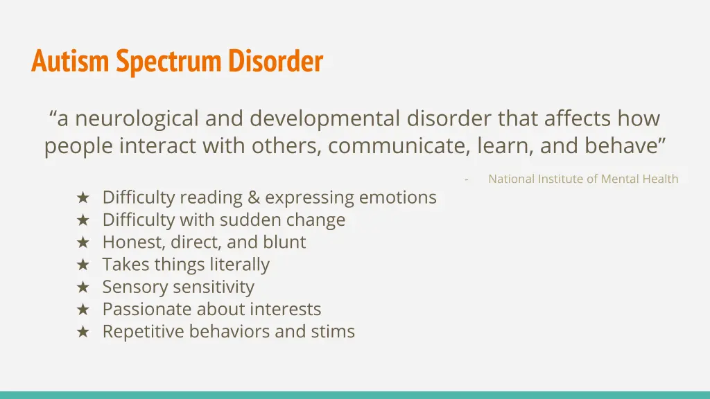 autism spectrum disorder