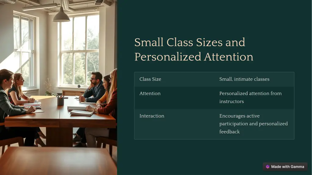 small class sizes and personalized attention