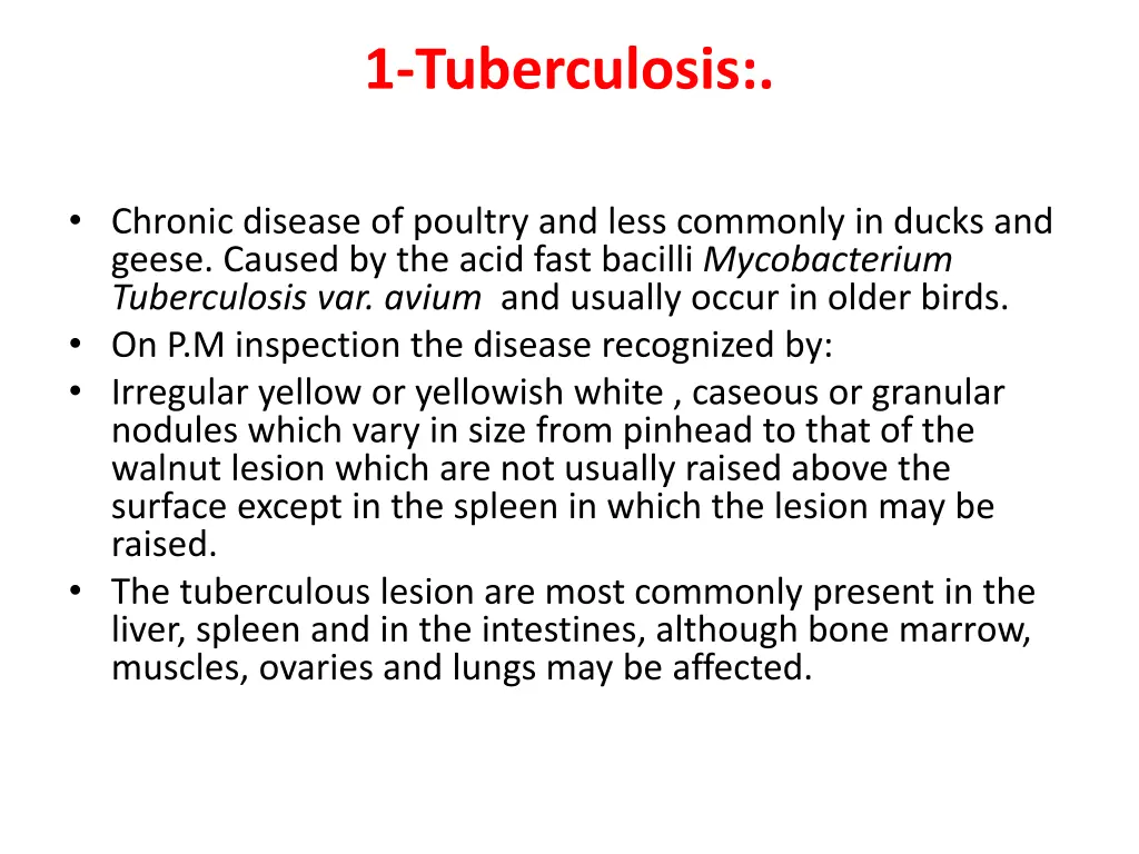 1 tuberculosis