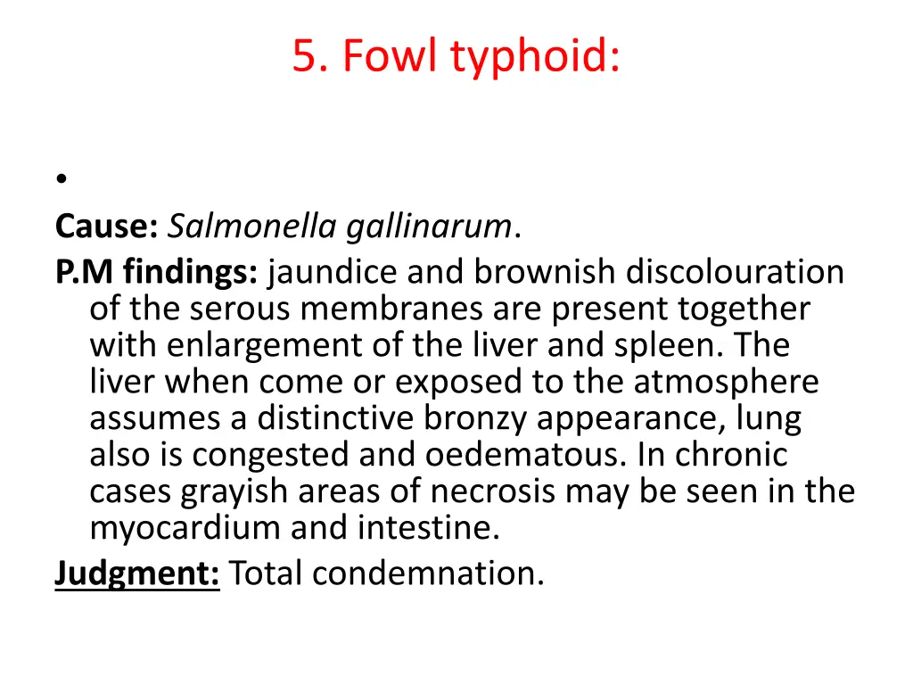 5 fowl typhoid