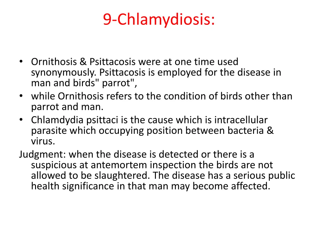 9 chlamydiosis