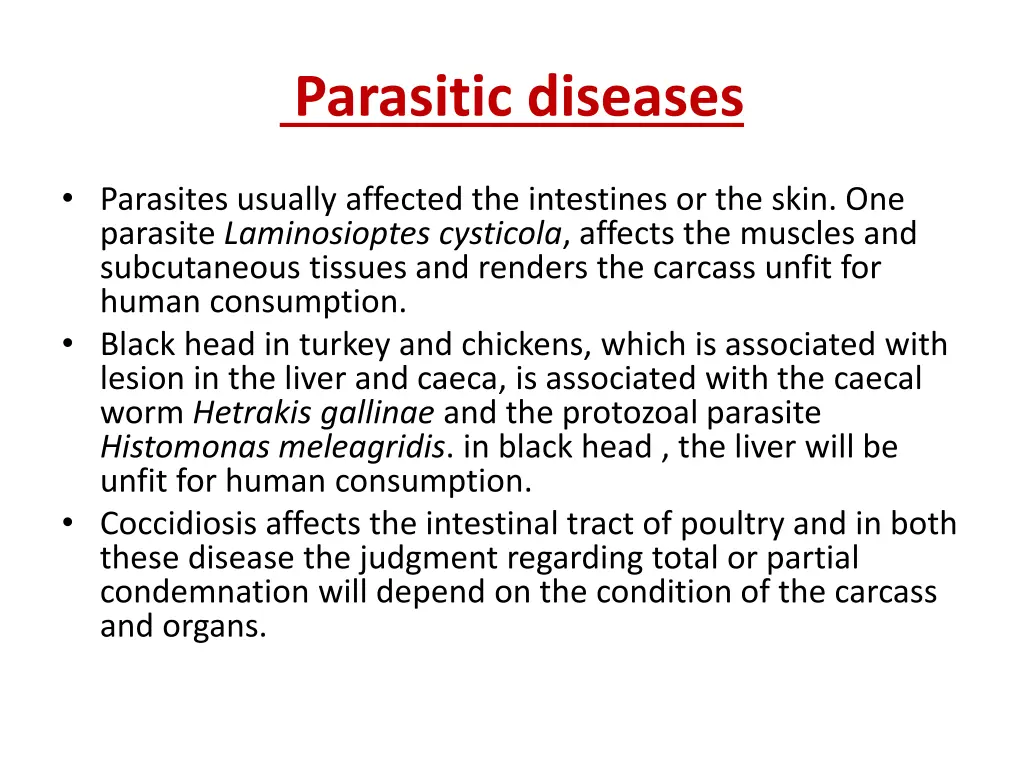 parasitic diseases