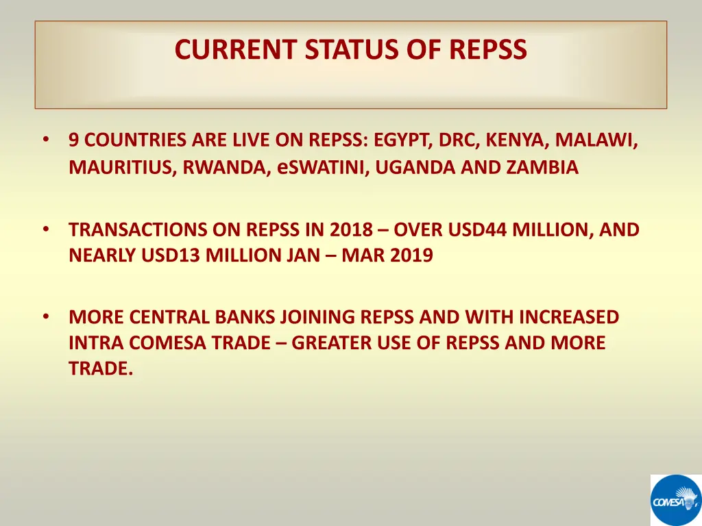 current status of repss