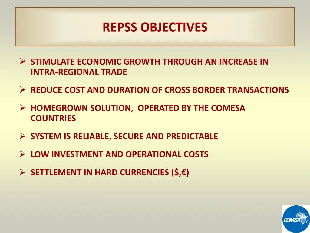 repss objectives