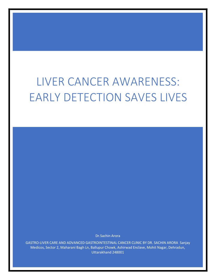 liver cancer awareness early detection saves lives