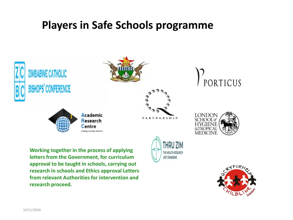 players in safe schools programme