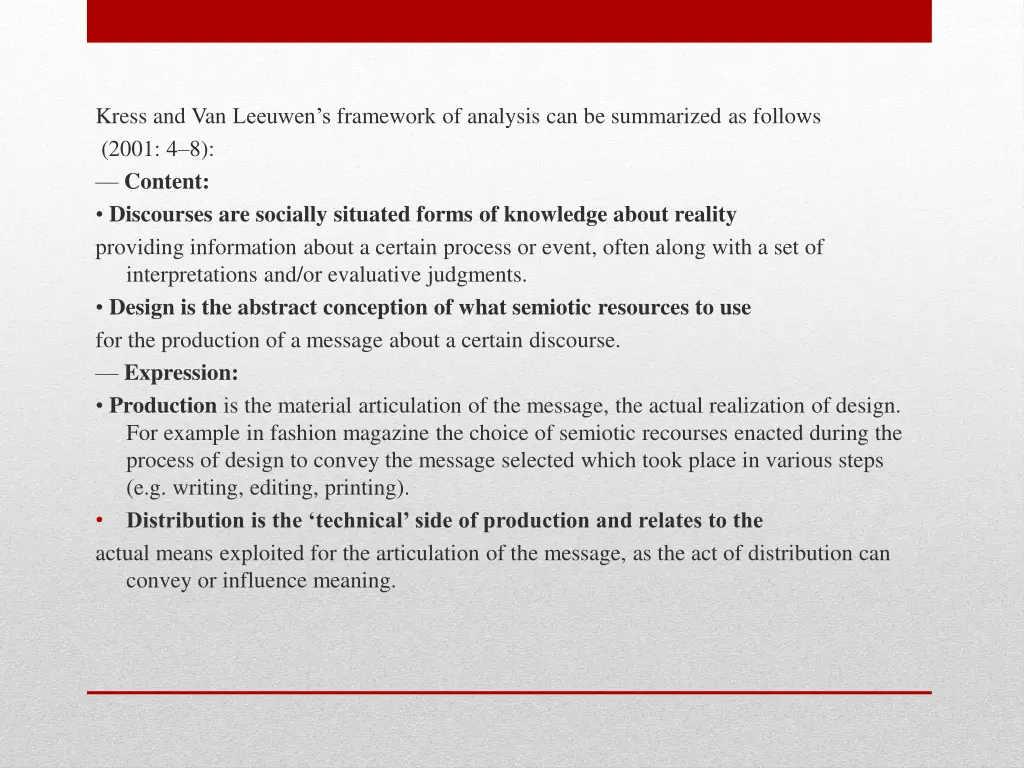 kress and van leeuwen s framework of analysis