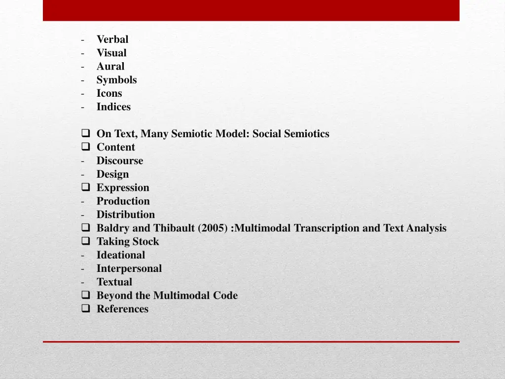 verbal visual aural symbols icons indices