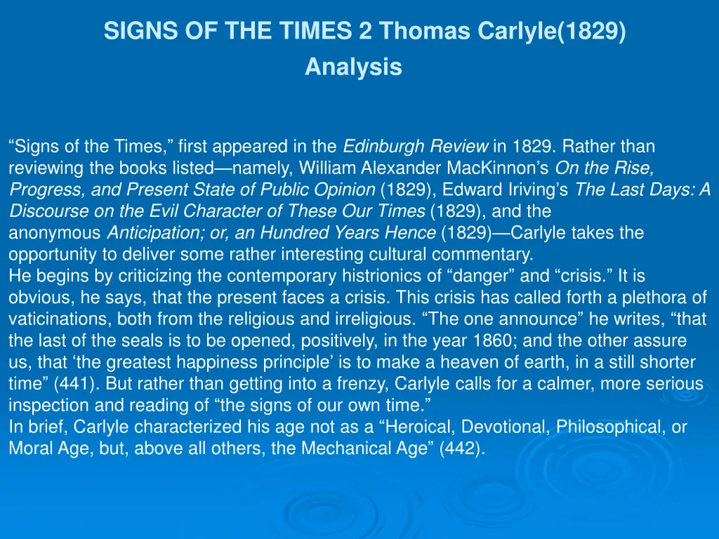 signs of the times 2 thomas carlyle 1829 analysis