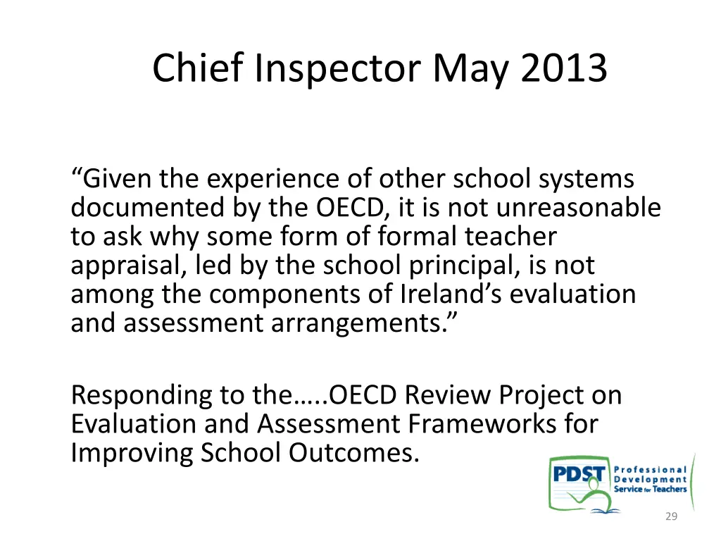 chief inspector may 2013