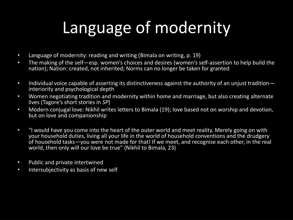 language of modernity